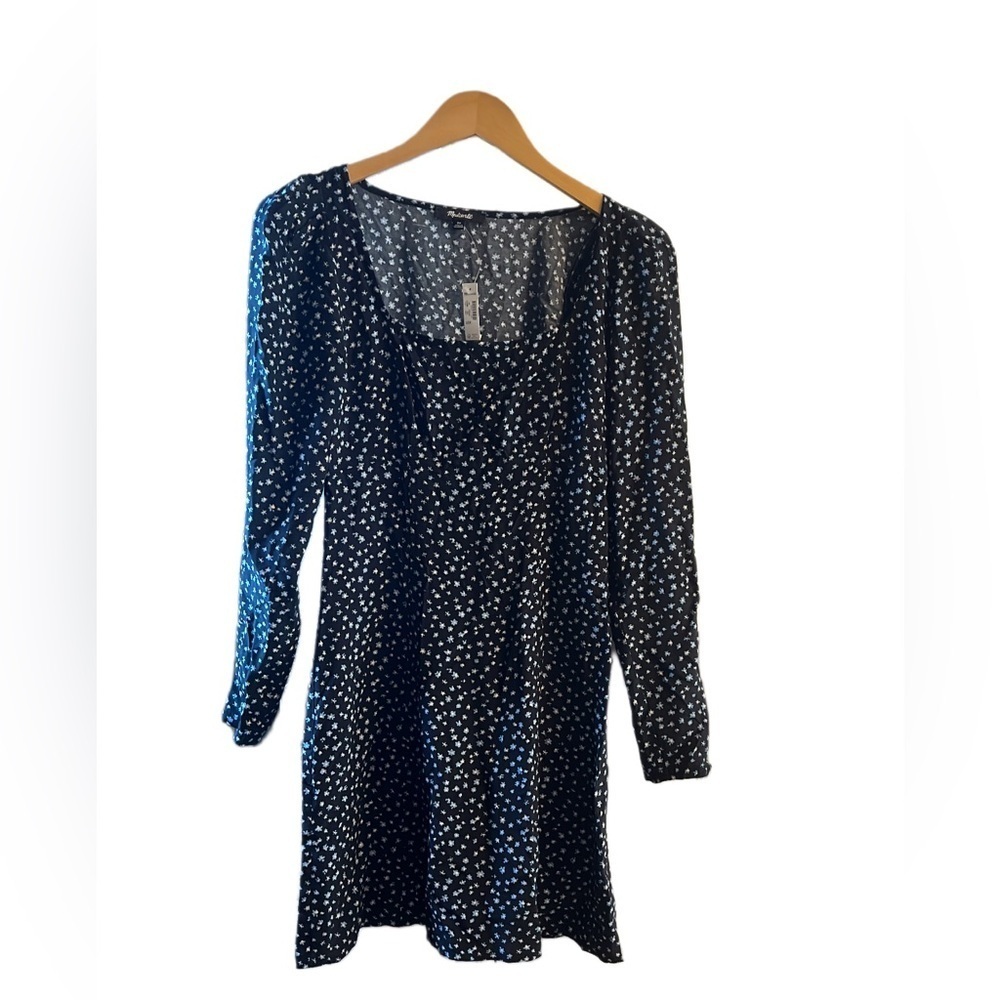 Women’s Madewell Long Sleeve Black Floral Dress NWT Size 00